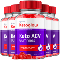 (5 Pack) Keto Glow ACV Gummies 1000MG KetoGlow Formula Max Vitamin 300 Gummies