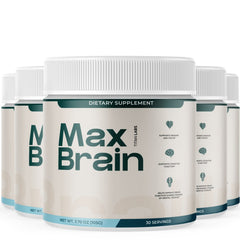 (5 Pack) Max Brain Powder Natural Brain Support Supplement MaxBrain 150 Servings