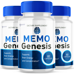 (3 Pack) Memo Genesis Nootropic All Natural Formula Brain Supplement 180 Capsules