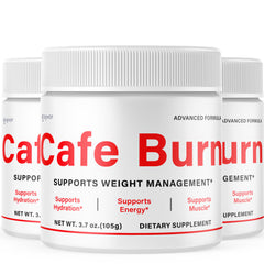 (3 Pack) Cafe Burn Powder Support For Weight Management & Fitness 90 Servings