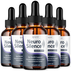 (5 Pack) Neuro Silence Ear Drops Natural Hearing Support Supplement 150 Servings