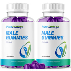 (2 Pack) Pure Vantage ACV Gummys Male Health Support Supplement 120 Gummies