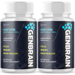 (2 Pack) Genbrain Nootropic All Natural Brain Supplement Gen Brain 120 Capsules