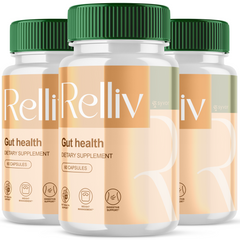 Relliv Probiotic Gut Health Formula, Enhance Digestive Function (3 Pack - 180 Capsules)