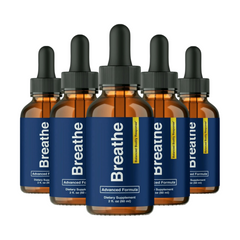 Breathe Drops for Lung Cleanse & Detox, Respiratory Support Drops (5-Pack)