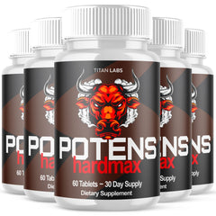 (5 Pack) Potens Hardmax Advanced Male Support Supplement PotensHardmax 300 Capsules
