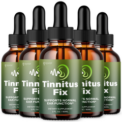 Tinnitus Fix Ear Health Drops All Natural TinnitusFix Vitamin 150 Servs (5 Pack)