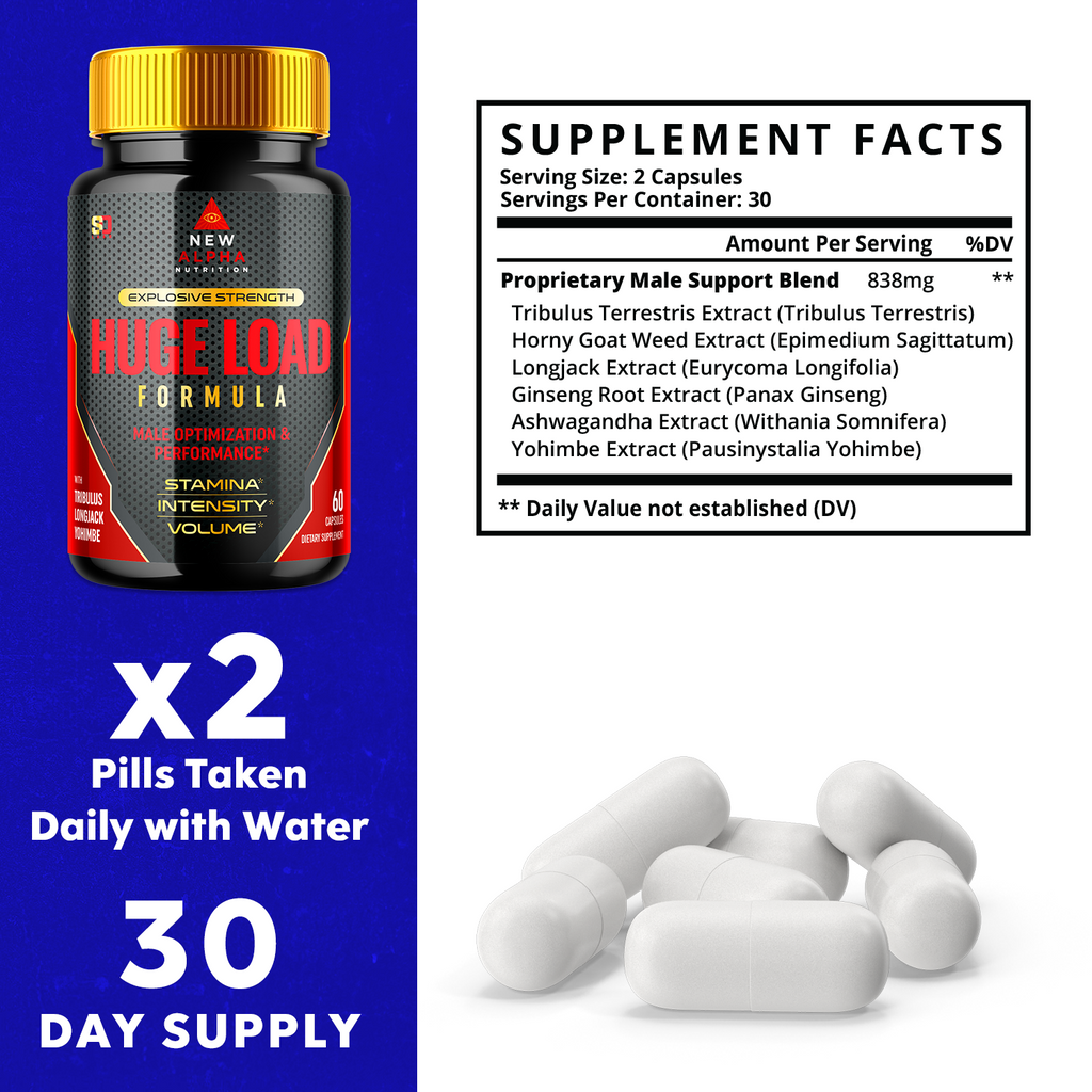 Load Capsules Huge Load Supplement Pills (5 Pack - 300 Capsules)