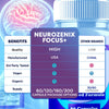 Image of (3 Pack) Neurozenix Focus Plus Nootropic Natural Brain Supplement 180 Capsules