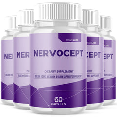 (5 Pack) Nervocept Nootropic Natural Super Nerve Supplement Nervo Cept 300 Capsules