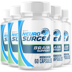 Neuro Surge Nootropic All Natural Super Brain Supplement (5 Pack - 300 Capsule)