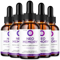 (5 Pack) Neo Memory Nootropic Brain Health Support Drops NeoMemory 300 Servings
