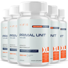 (5 Pack) Primal Unit XL Advanced Male Support Supplement PrimalUnitXL 300 Caps