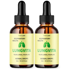 (2 Pack) Lungvita Drops Advanced Lungs Support Formula Lung Vita 60 Servings