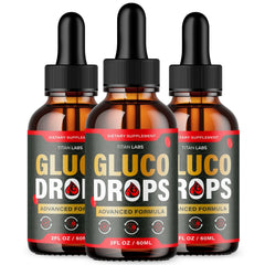 (3 Pack) Gluco Drops Blood Support Vitamin Supplement GlucoDrops 90 Servings