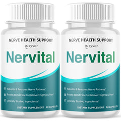 (2 Pack) Nervital Nootropic Natural Nerve Support Vitamin Formula 120 Capsules