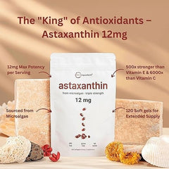 1 PACK Astaxanthin 120 Softgels 12mg - Supports Eye Health and Joint Health