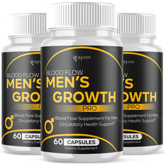 (3 Pack) Blood Flow Men's Growth Pro Advanced Male Support Vitamin 180 Capsules