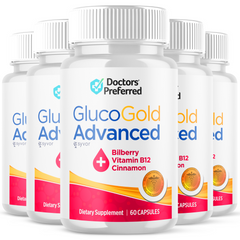 Gluco Gold Blood Balance Glycogen Supplement Pills (5 Pack - 300 Capsules)
