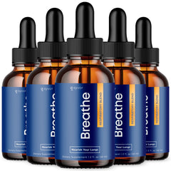 Breathe Drops for Lung Cleanse & Detox, Respiratory Support Drops (5-Pack)