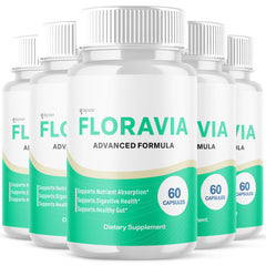(5 Pack) Floravia Probiotic Support Gut Health & Digestive Function 300 Capsules