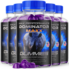 Dominator Maxx Gummies For Men Supplement (5 Pack - 300 Gummies)