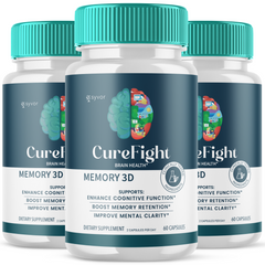 CureFight Nootropic All Natural Formula Brain Supplement (3 Pack-180 Capsules)
