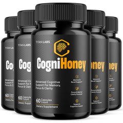 (5 Pack) CogniHoney Pills - Brain Health & Cognitive Support Supplement 300 Capsules