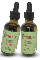 MIELLE Organics Rosemary Mint Scalp & Hair Strengthening Oil w/ Biotin 2oz (2PK)