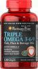 Image of Puritan's Pride Triple Omega Supplement 120 Softgels Bottle